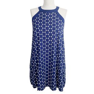 Kate Spade Dream A Little Dream Tank Dress M Blue White Polka Dot Knit Sleepwear